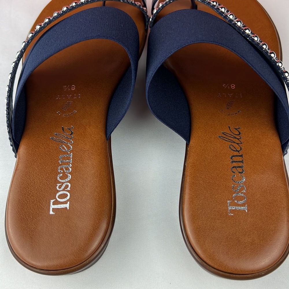 Toscanella - ‘Navy Jeweled Sandals’ SZ: 9, 9.5. NWT Firm! - Picture 4 of 4